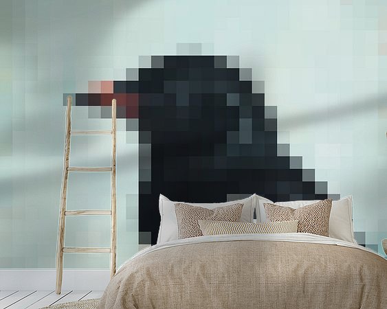 Voorbeeld van het werk in een kamer