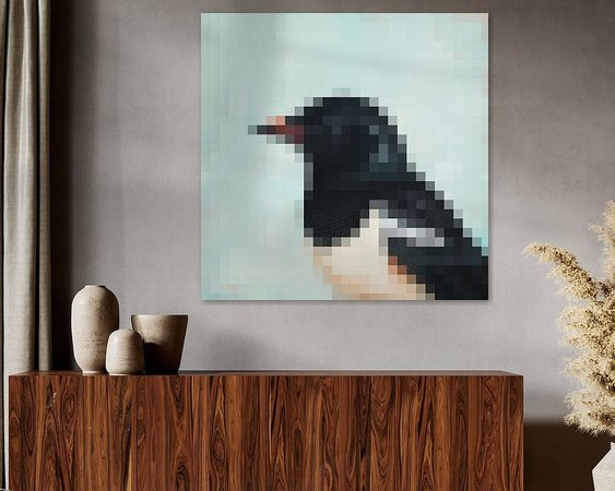 Voorbeeld van het werk in een kamer