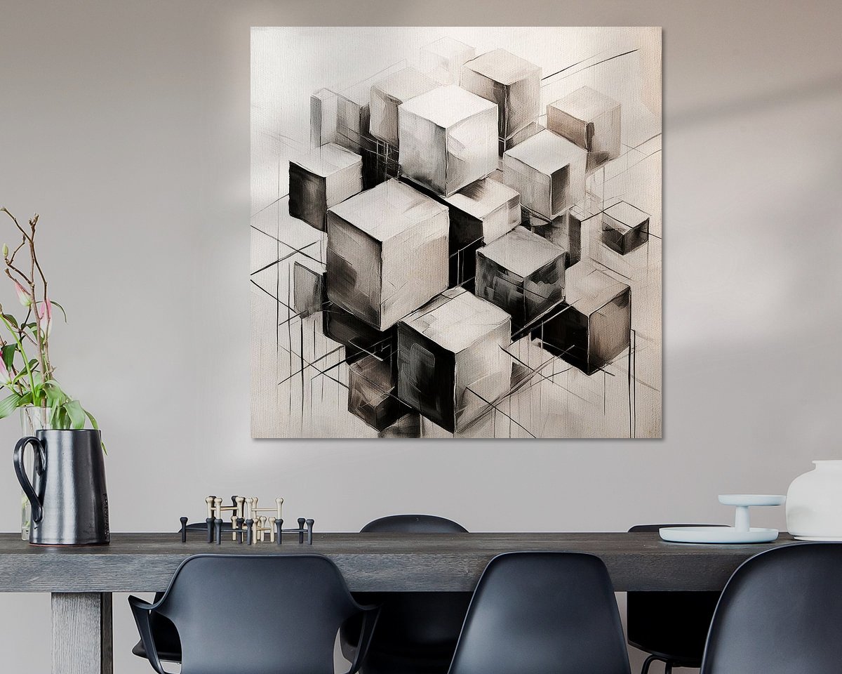 Voorbeeld van het werk in een kamer