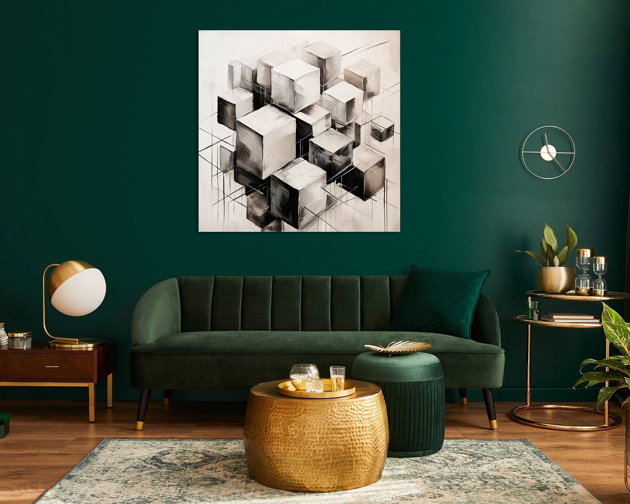 Voorbeeld van het werk in een kamer