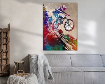 MTB sport kunst #sport #bike van JBJart Justyna Jaszke