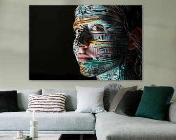 Portrait with van Gogh influence by Egon Zitter