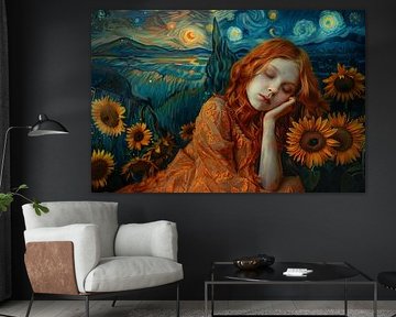 woman with sunflowers