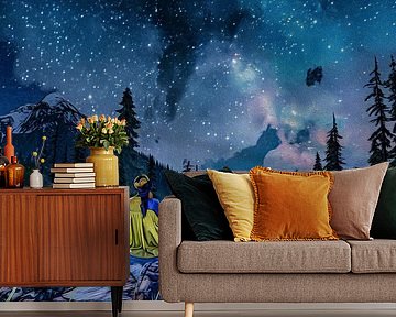 under the starry night