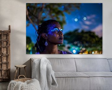 under the starry night