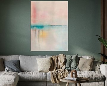 Minimalisme, modern abstract in pastelkleuren van Japandi Art Studio