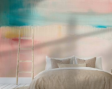 Minimalisme, modern abstract in pastelkleuren van Japandi Art Studio
