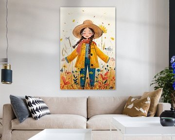 Kleurrijk meisjes portret van PixelPrestige