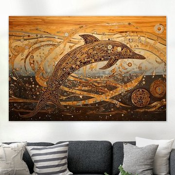 Springender Delphin in Mosaik von Whale & Sons