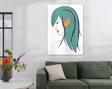 Elf met groen haar van Stinis illustraties