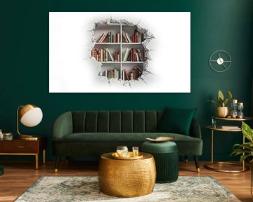 Wand-Bücherregal-Panorama von TheXclusive Art