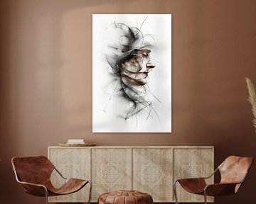 Abstracte lijn vorm oppervlakte in pen stijl
