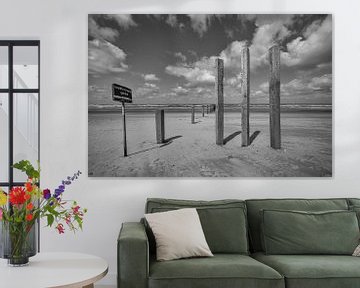 Beach poles at nude beach by Peter Bartelings