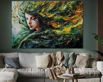 abstract portret van vrouw van Egon Zitter