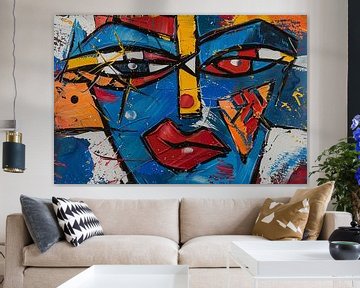 abstract portret van vrouw van Egon Zitter