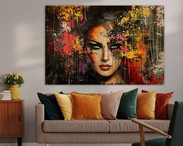 abstract portret vrouw van Egon Zitter