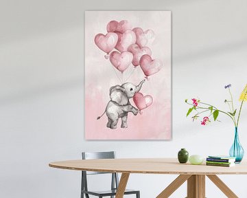 Olifant - dierenkunst voor de kinderkamer van Poster Art Shop