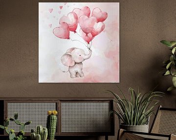 Olifant - dierenkunst voor de kinderkamer van Poster Art Shop