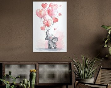 Olifant - dierenkunst voor de kinderkamer van Poster Art Shop