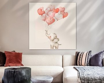 Olifant - dierenkunst voor de kinderkamer van Poster Art Shop