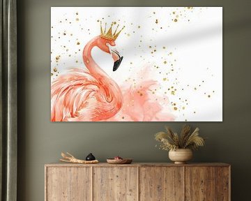 Flamingo with crown by Poster Art Shop