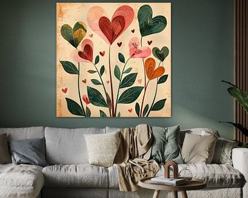 Fleurs de cœur sur Poster Art Shop