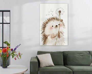 Egelillustratie voor kinderkamer van Poster Art Shop