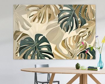 Monstera bladeren illustratie