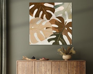 Monstera bladeren illustratie