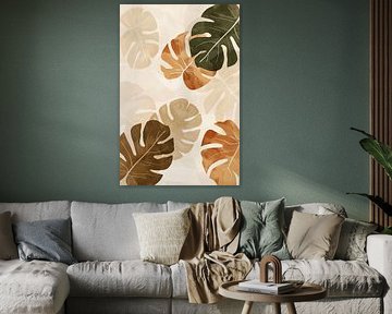 Monstera bladeren illustratie