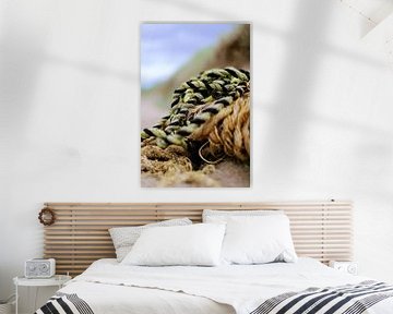 Aangespoeld touw wordt kunst van Dan Photo Shaman
