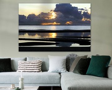 Zonsondergang aan Zee (Ameland - NL wadden)