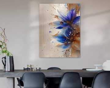 Blumenexplosion in Blau, Braun, Gold und Lila von Studio Allee