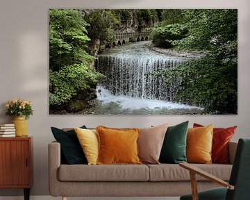 Wide waterfall Kundler Klamm in Tyrol by Saranda in 't Veld Fotografie