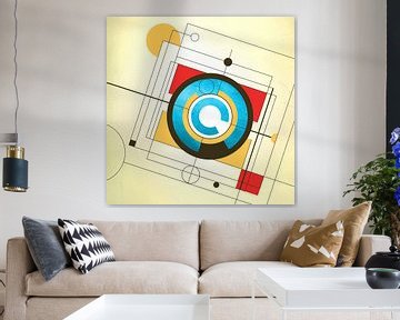 Vierkanten, lijnen en cirkels van Mixed media vector arts