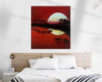 Coucher de soleil sur le lac