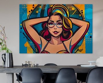 abstract digitaal portret vrouw van Egon Zitter