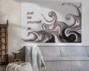 Abstract patroon in zwart en wit met een spreuk van art559