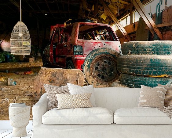 Voorbeeld van het werk in een kamer