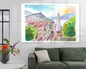 Lugano Ticino Zwitserland Uitzicht op de stad en het meer