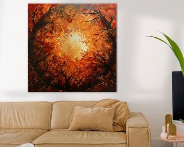Herfst cirkel abstract van TheXclusive Art