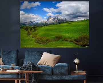 Seiser Alm of Alpe di Siusi in de Dolomieten in het voorjaar