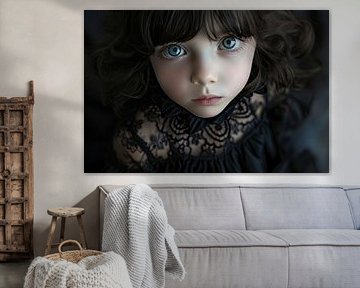 fictief portret met zwarte achtergrond