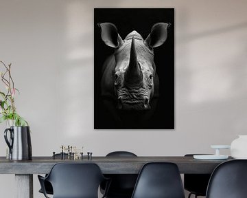 Portret van een neushoorn van Bert Nijholt