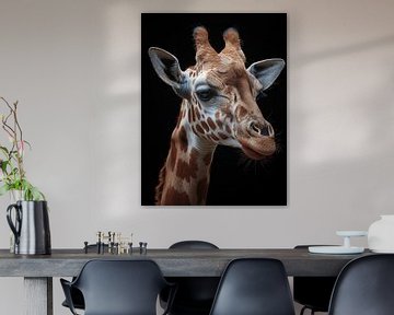 Portret van een giraffe van Bert Nijholt