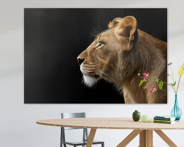 Portret van een leeuwin van Bert Nijholt