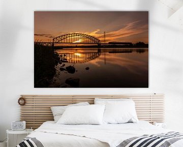 Spoorbrug over de Rijn bij Arnhem van Bill hobbyfotografie