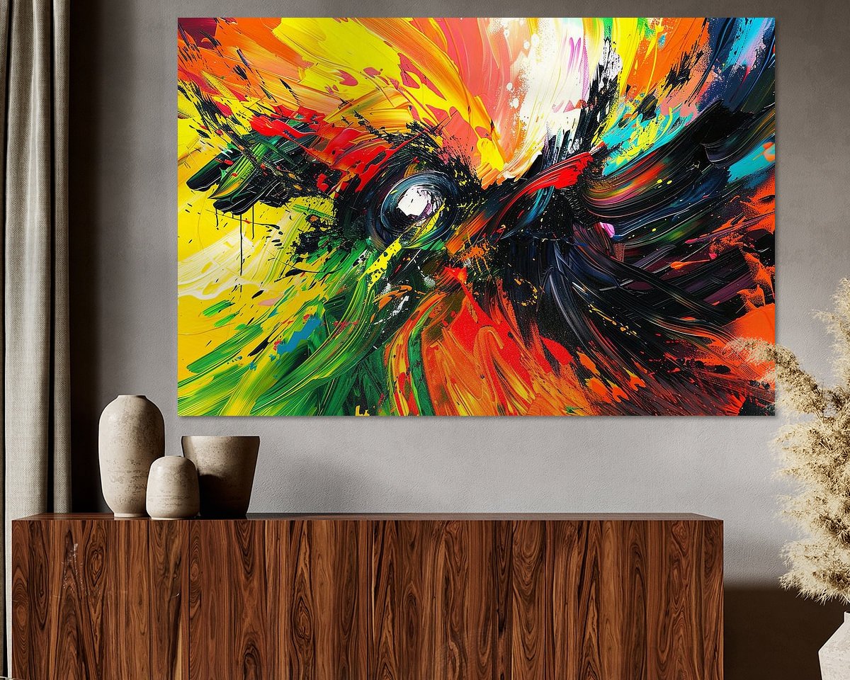 Voorbeeld van het werk in een kamer
