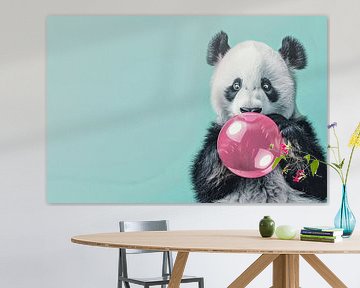 Panda met kauwgom van Poster Art Shop