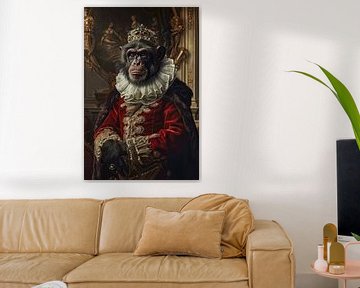 Koninklijke aap - dierenportret in barokstijl van Poster Art Shop